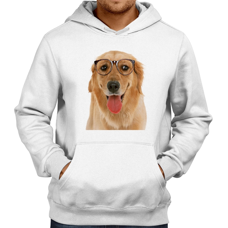 Moletom Golden Retriever de Óculos - Branco