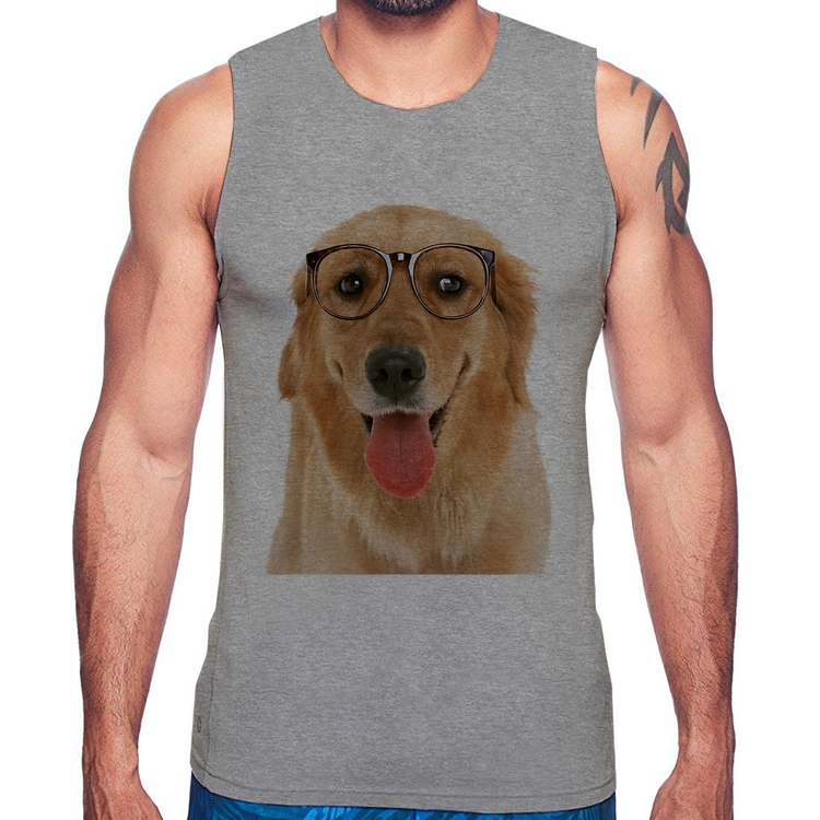 Regata Golden Retriever de Óculos - Cinza