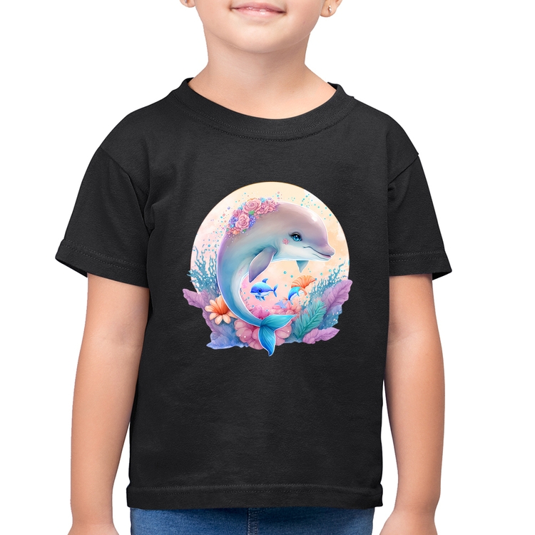 Camiseta Algodão Infantil Golfinho Fofo