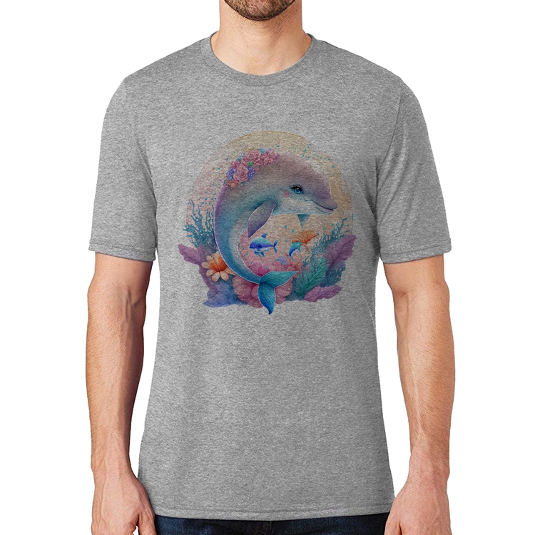 Camiseta Golfinho Fofo - Cinza