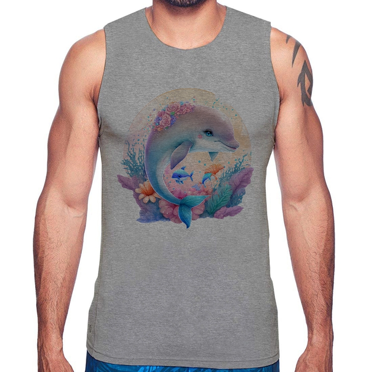 Regata Golfinho Fofo - Cinza