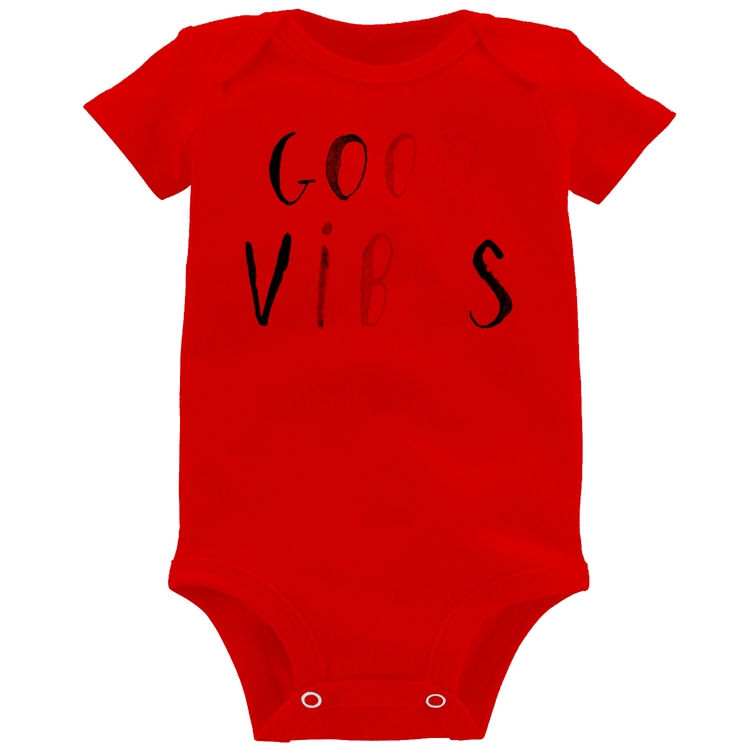 Body Bebê Good Vibes Cores - Vermelho