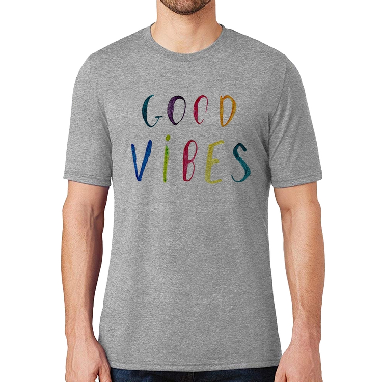 Camiseta Good Vibes Cores - Cinza