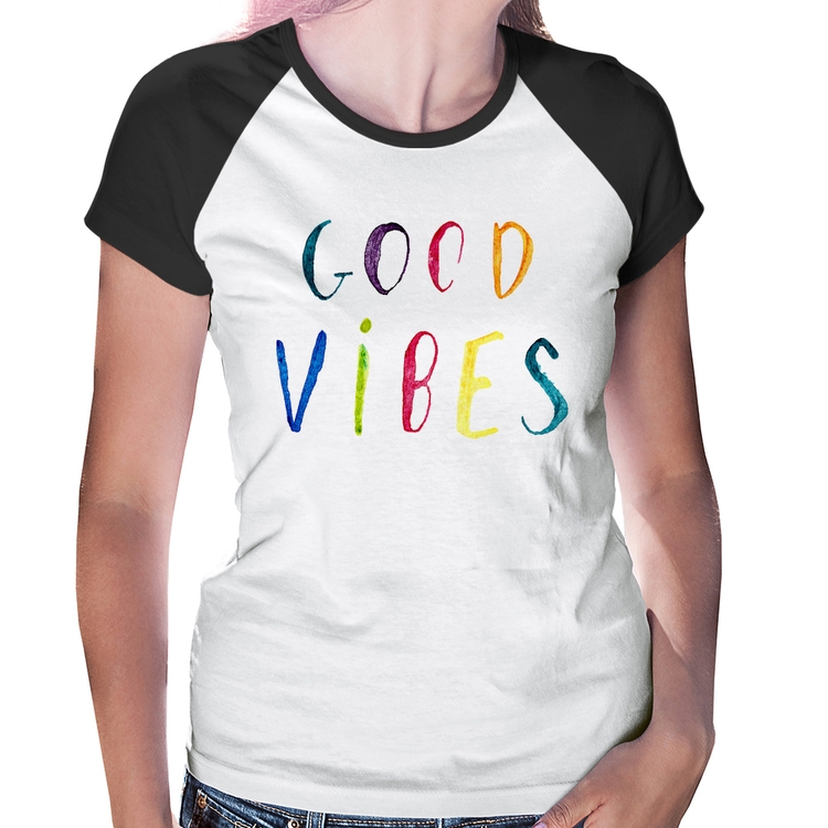 Baby Look Raglan Good Vibes Cores
