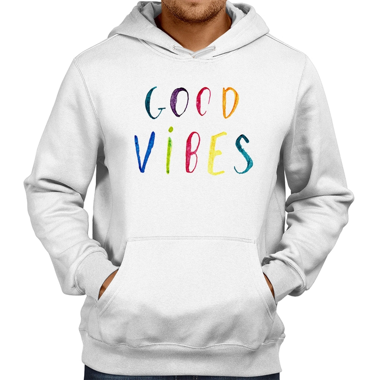 Moletom Good Vibes Cores - Branco
