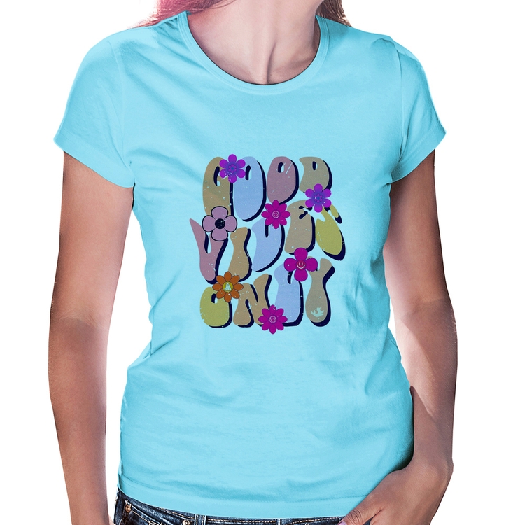 Baby Look Good Vibes Only - Azul Bebê