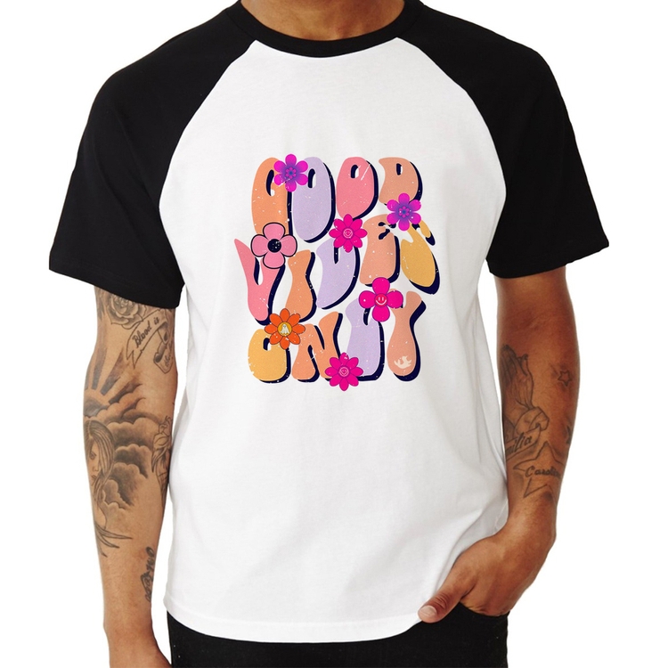 Camiseta Raglan Good Vibes Only