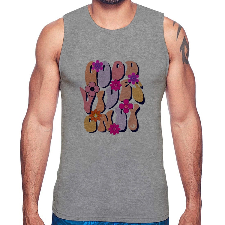 Regata Good Vibes Only - Cinza