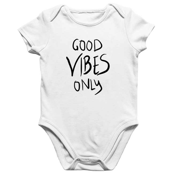 Body Bebê Algodão Good Vibes Only - Branco