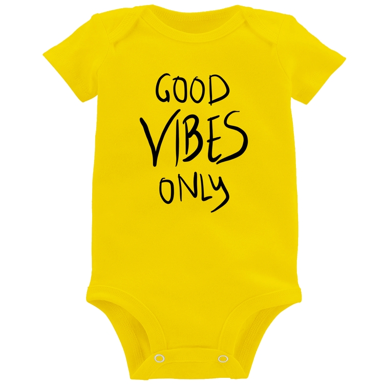 Body Bebê Good Vibes Only - Amarelo