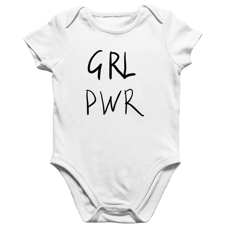 Body Bebê Algodão GRL PWR - Branco