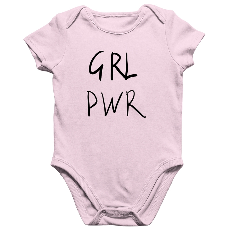 Body Bebê Algodão GRL PWR - Rosa Bebê
