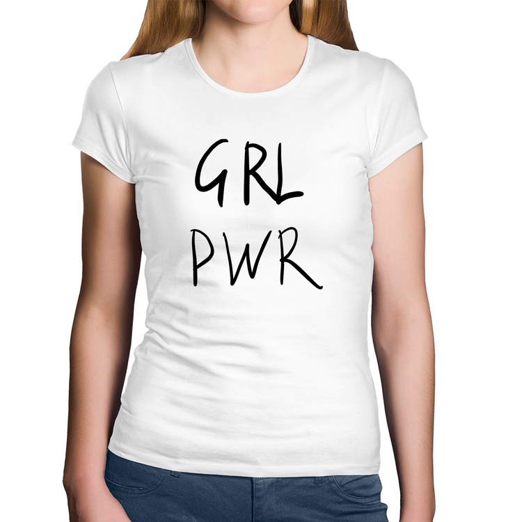 Baby Look Algodão GRL PWR - Branca