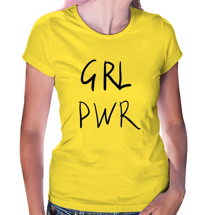 Baby Look GRL PWR - Amarela