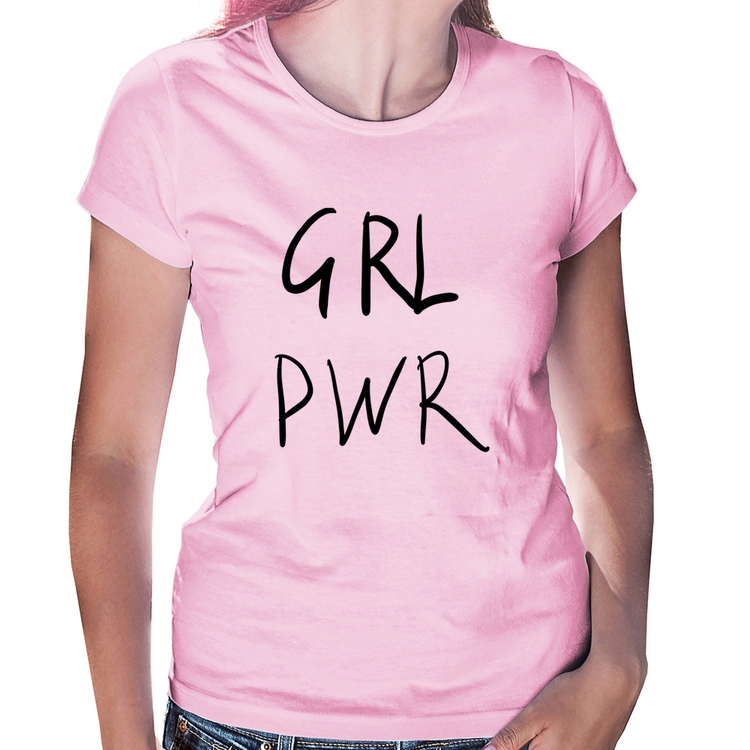 Baby Look GRL PWR - Rosa Bebê