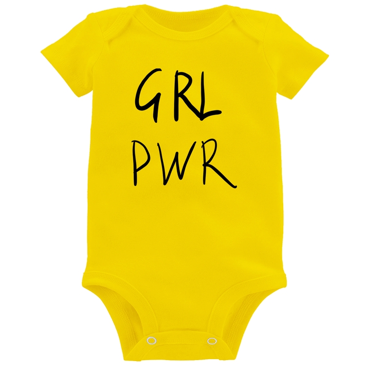 Body Bebê GRL PWR - Amarelo