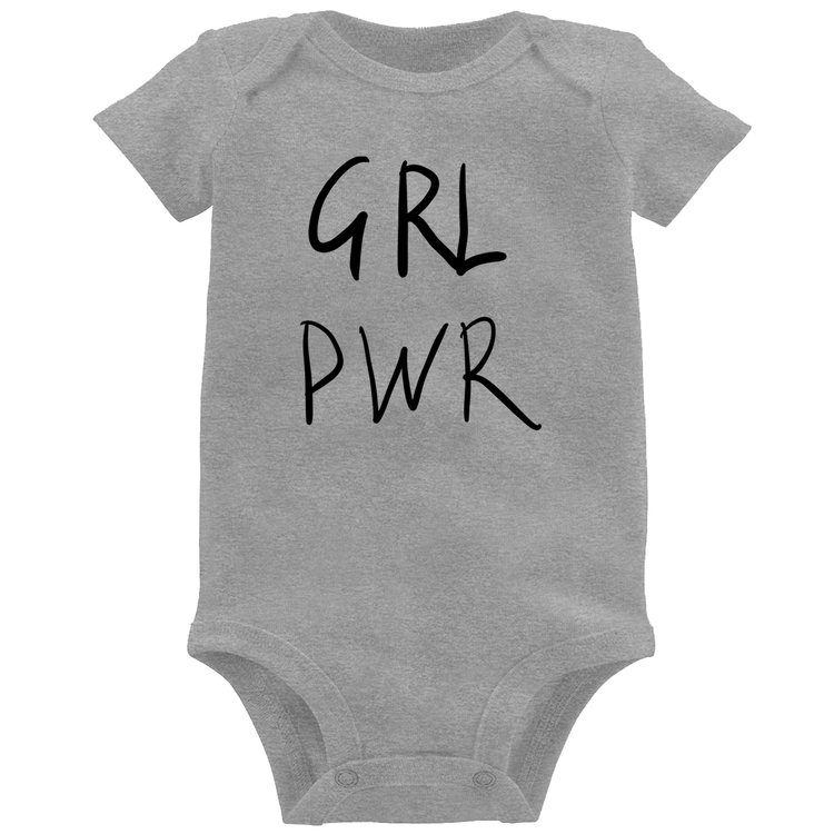 Body Bebê GRL PWR - Cinza