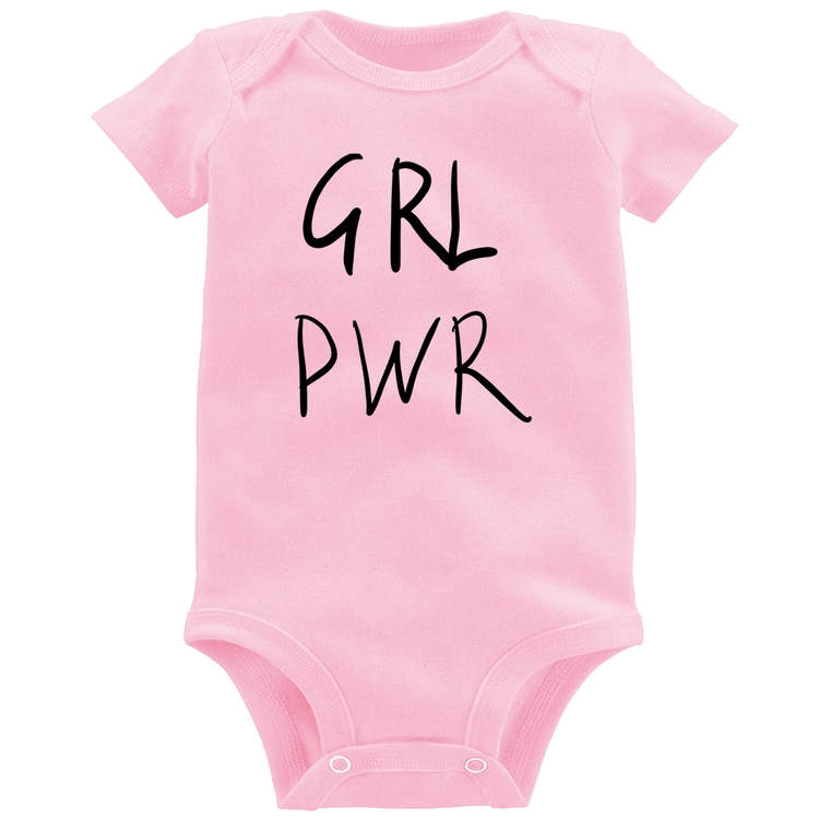 Body Bebê GRL PWR - Rosa Bebê
