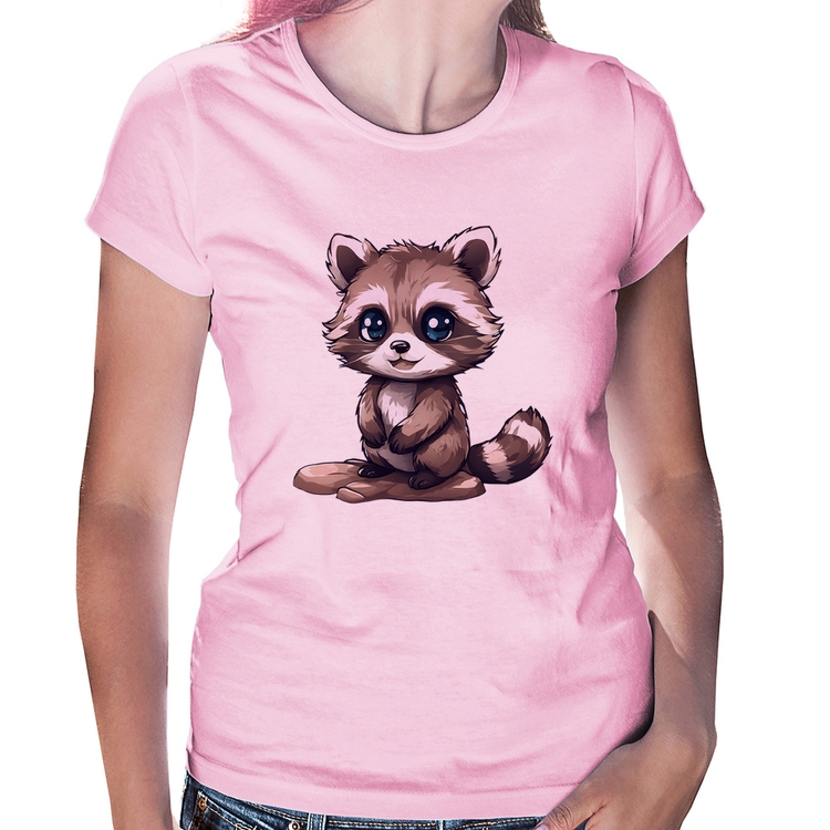 Baby Look Guaxinim Fofinho - Rosa Bebê