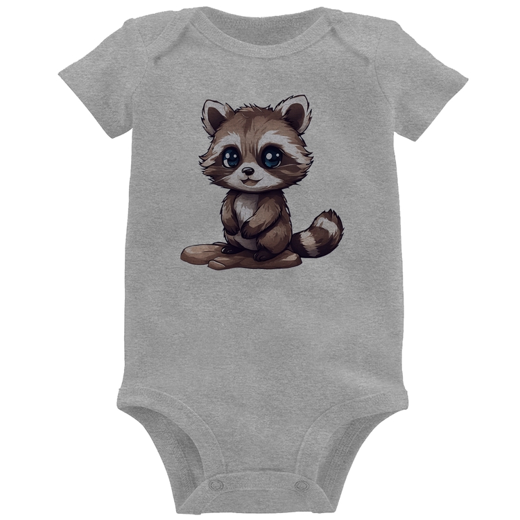 Body Bebê Guaxinim Fofinho - Cinza