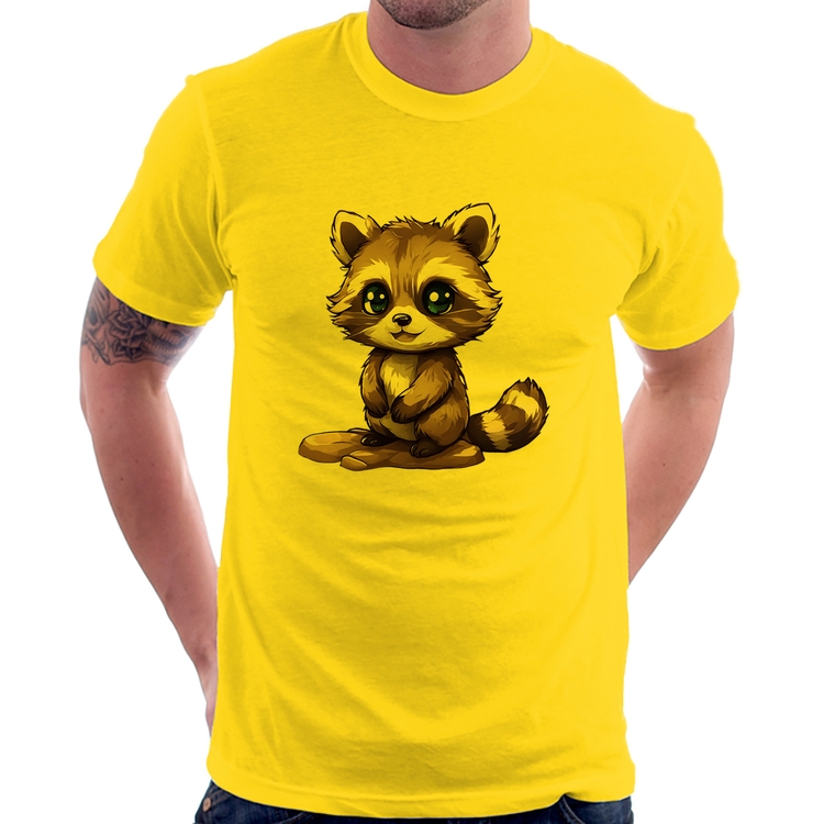 Camiseta Guaxinim Fofinho - Amarela