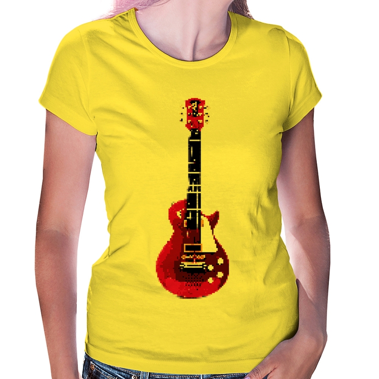 Baby Look Guitar Píxel - Amarela