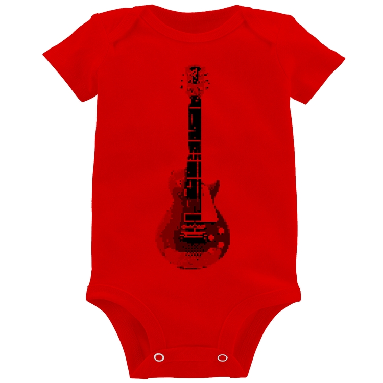 Body Bebê Guitar Píxel - Vermelho
