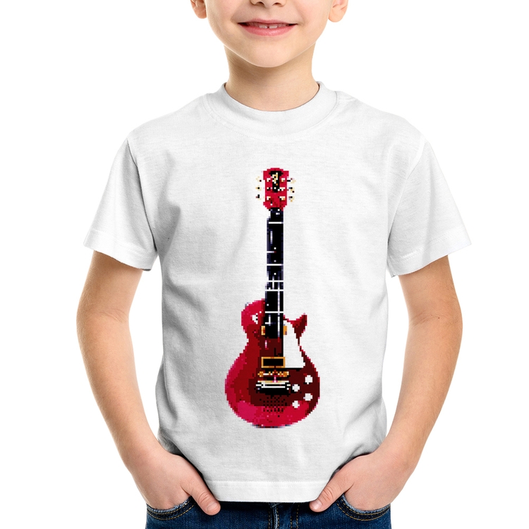 Camiseta Infantil Guitar Píxel