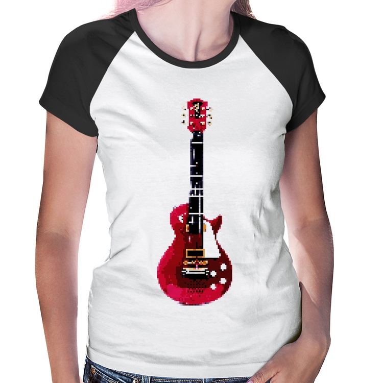 Baby Look Raglan Guitar Píxel