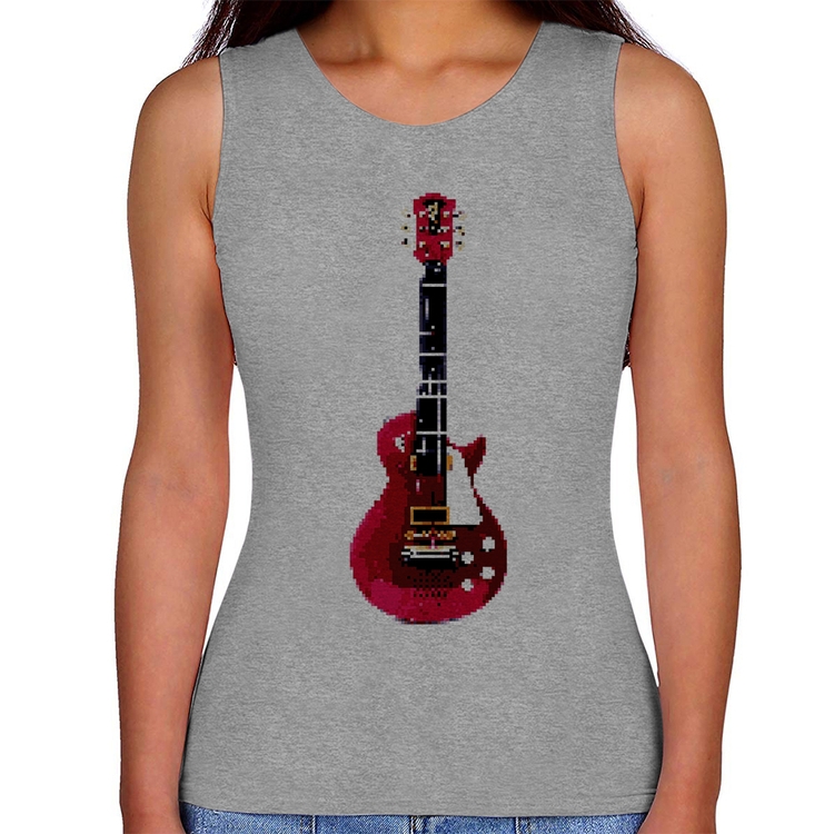 Regata Feminina Guitar Píxel - Cinza