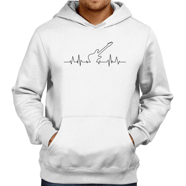 Moletom Guitarra Batimentos Cardíacos - Branco