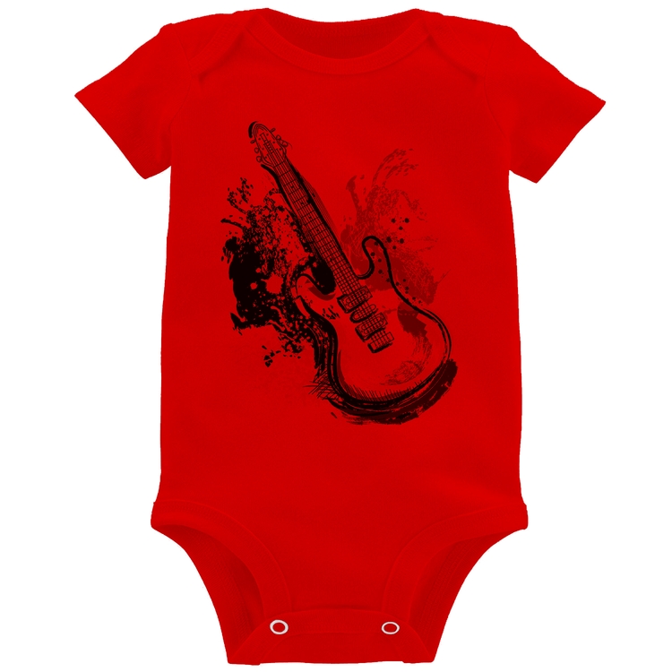 Body Bebê Guitarra Reggae - Vermelho