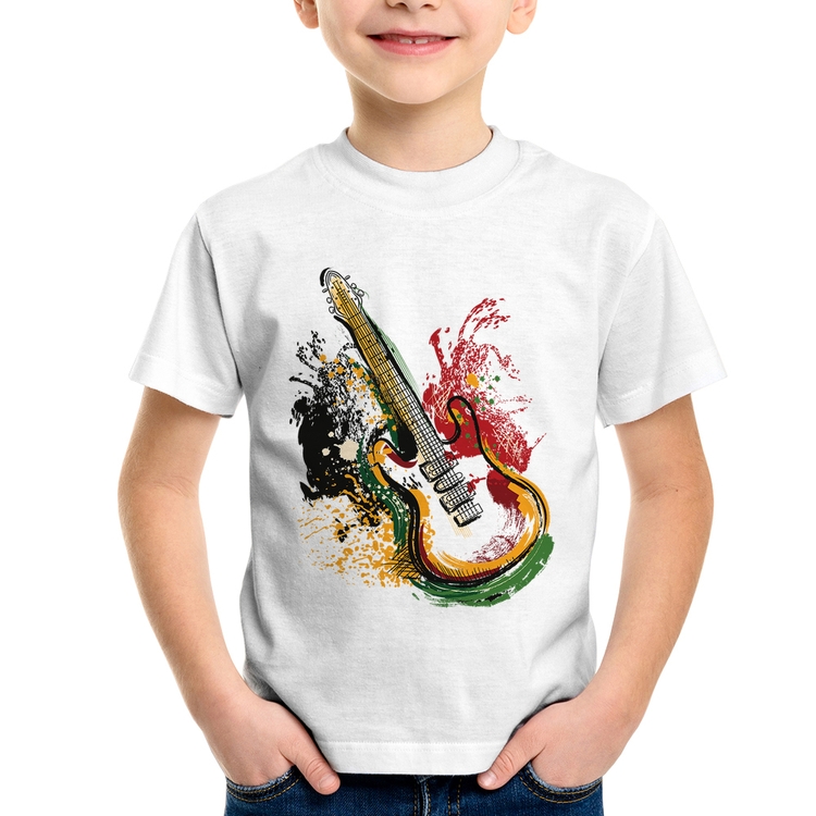 Camiseta Infantil Guitarra Reggae