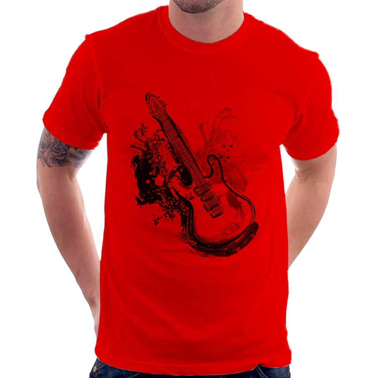 Camiseta Guitarra Reggae - Vermelha