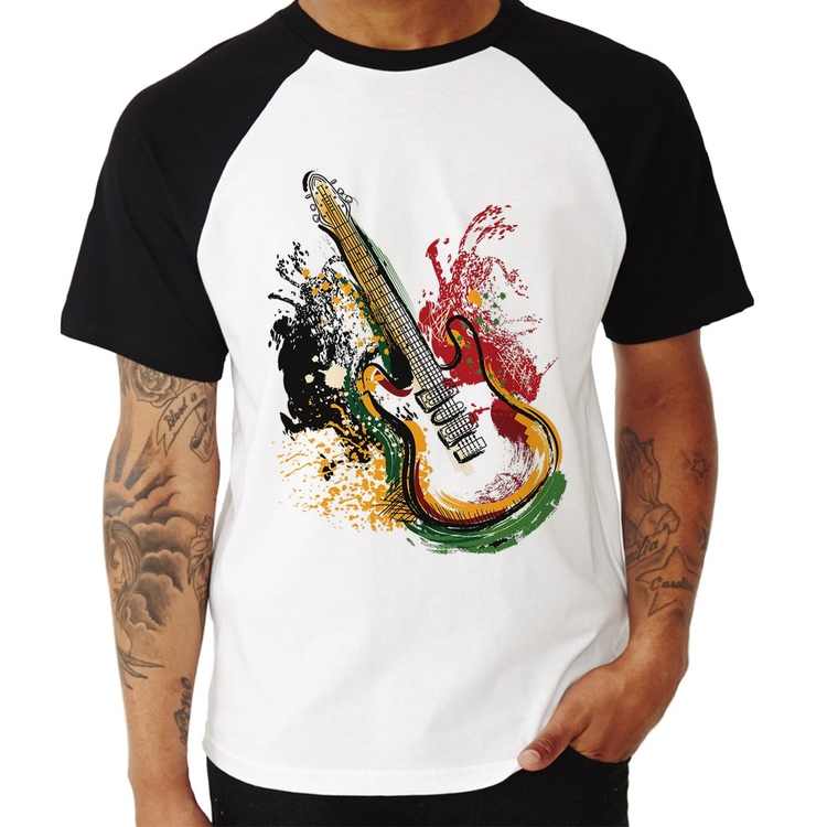 Camiseta Raglan Guitarra Reggae