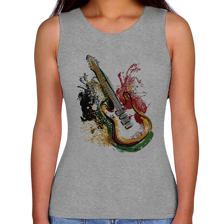 Regata Feminina Guitarra Reggae - Cinza