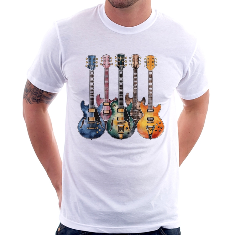 Camiseta Guitarras Watercolor Art