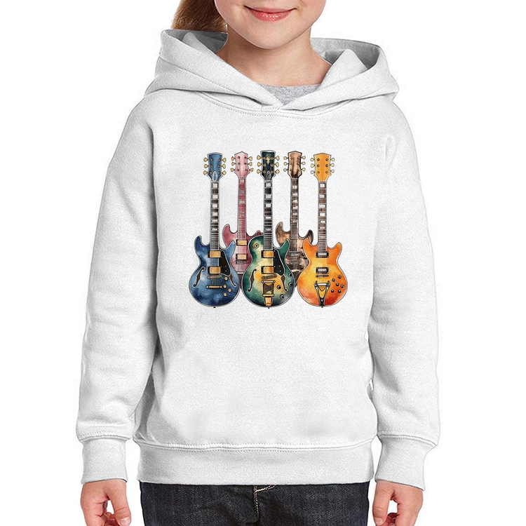 Moletom Infantil Guitarras Watercolor Art