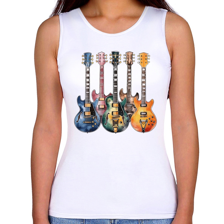 Regata Feminina Guitarras Watercolor Art