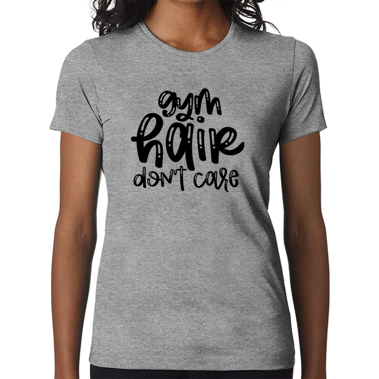 Baby Look Gym Hair Don't Care - Cinza