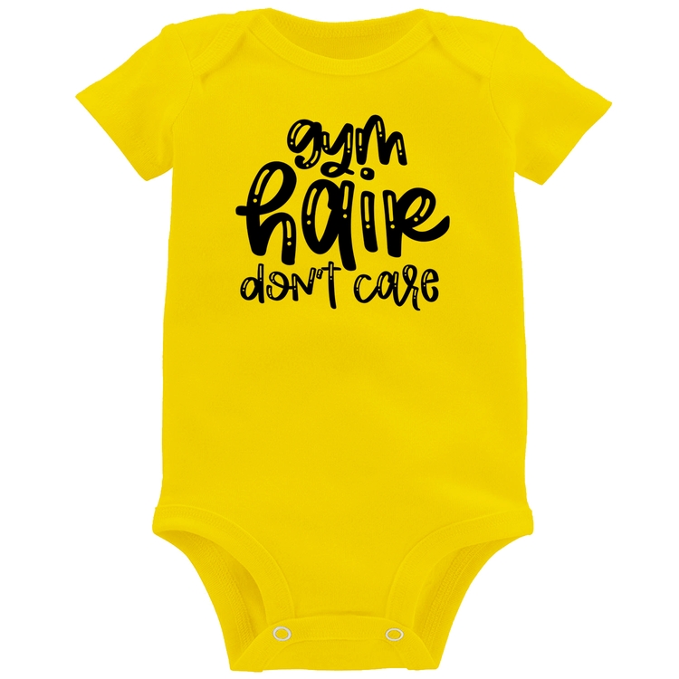 Body Bebê Gym Hair Don't Care - Amarelo