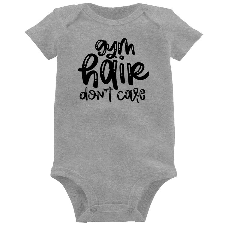 Body Bebê Gym Hair Don't Care - Cinza