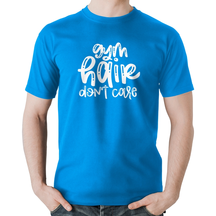Camiseta Algodão Gym Hair Don't Care - Azul