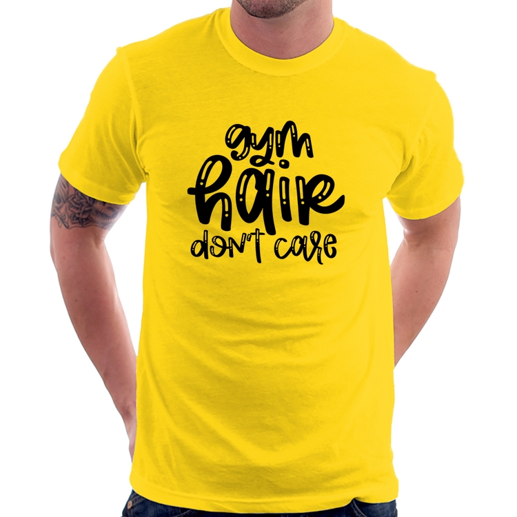 Camiseta Gym Hair Don't Care - Amarela