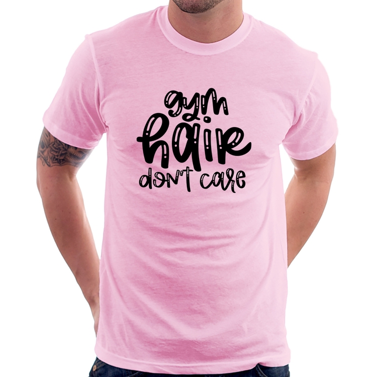 Camiseta Gym Hair Don't Care - Rosa Bebê
