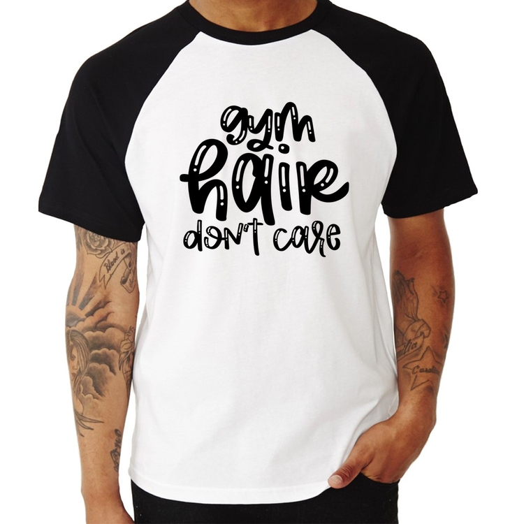 Camiseta Raglan Gym Hair Don't Care