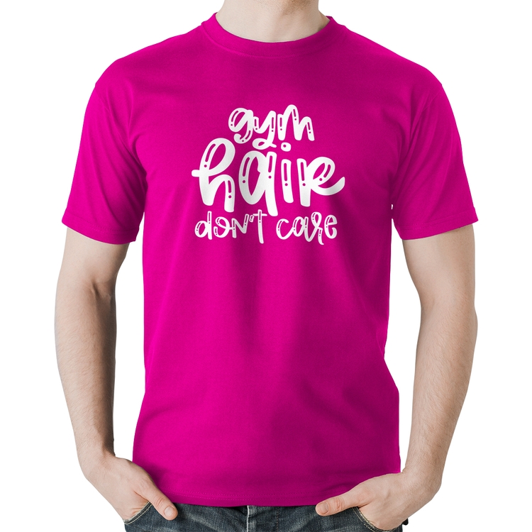 Camiseta Algodão Gym Hair Don't Care - Rosa