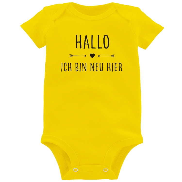 Body Bebê Hallo, Ich Bin Neu Hier - Amarelo