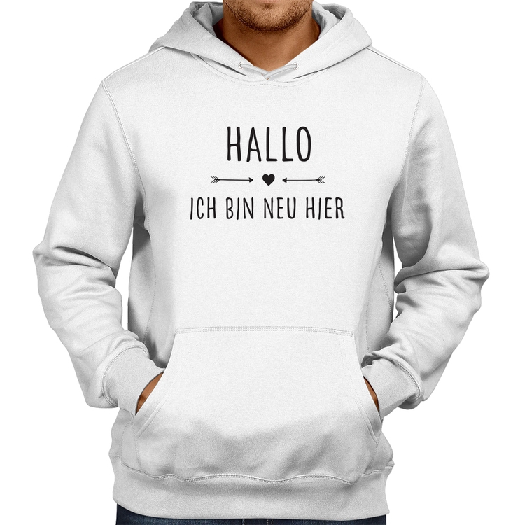 Moletom Hallo, Ich Bin Neu Hier - Branco