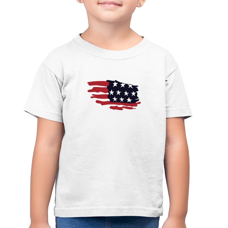 Camiseta Algodão Infantil Handrawn Flag - Branca
